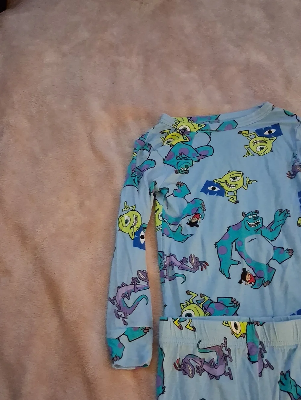 Kids Blue Monsters-Inc Character Two -Piece -Pajamas